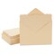 50 Pack Cards and Envelopes 5x7 In for Special Occasions, Wedding, Birthday, Baby Shower Invitations (Blank Inside, Brown Kraft Paper, Fancy Bracket Design)